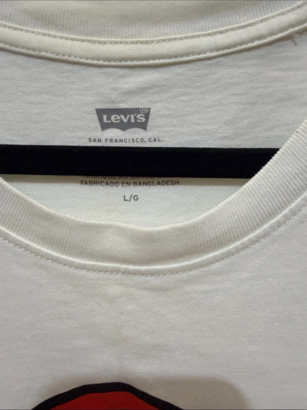 Levi's White Tee with Rainbow Cloud Graphic